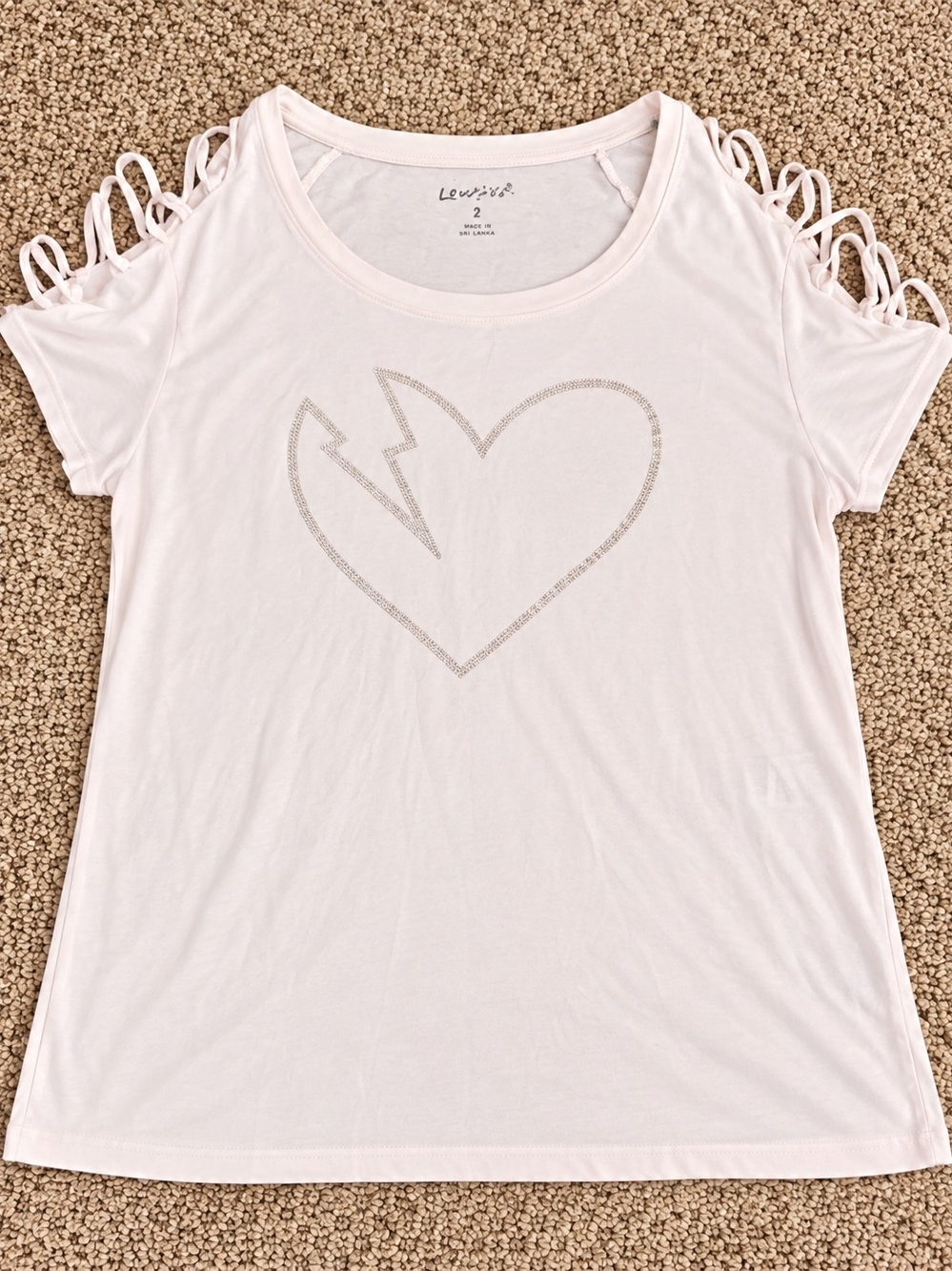 Torrid Pale Pink Cold-Shoulder Heart Tee